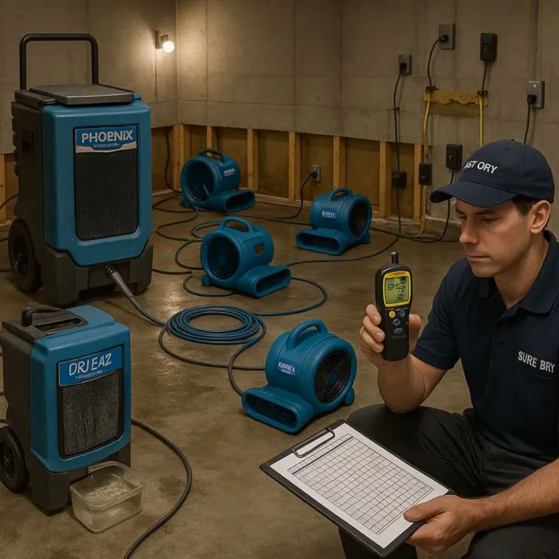 Structural Drying and Dehumidification process in Mason City, IL